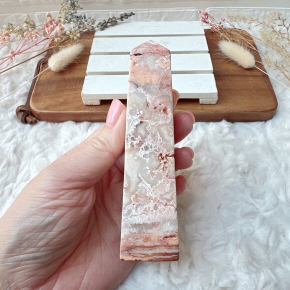 Beautiful Crazy Lace Agate Tower Obelisk - Picture 3 of 8